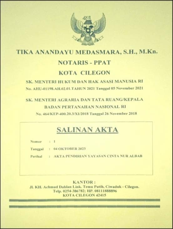 Akta Pendirian Yayasan